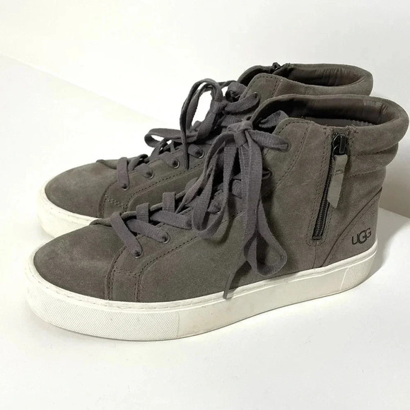 UGG Ollie Lace Up High Top Suede Leather Sneakers Size 9 - Picture 1 of 8